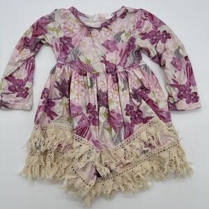 Mila And Rose Floral Dress Girls Size 3T Long Sleeve Super Soft